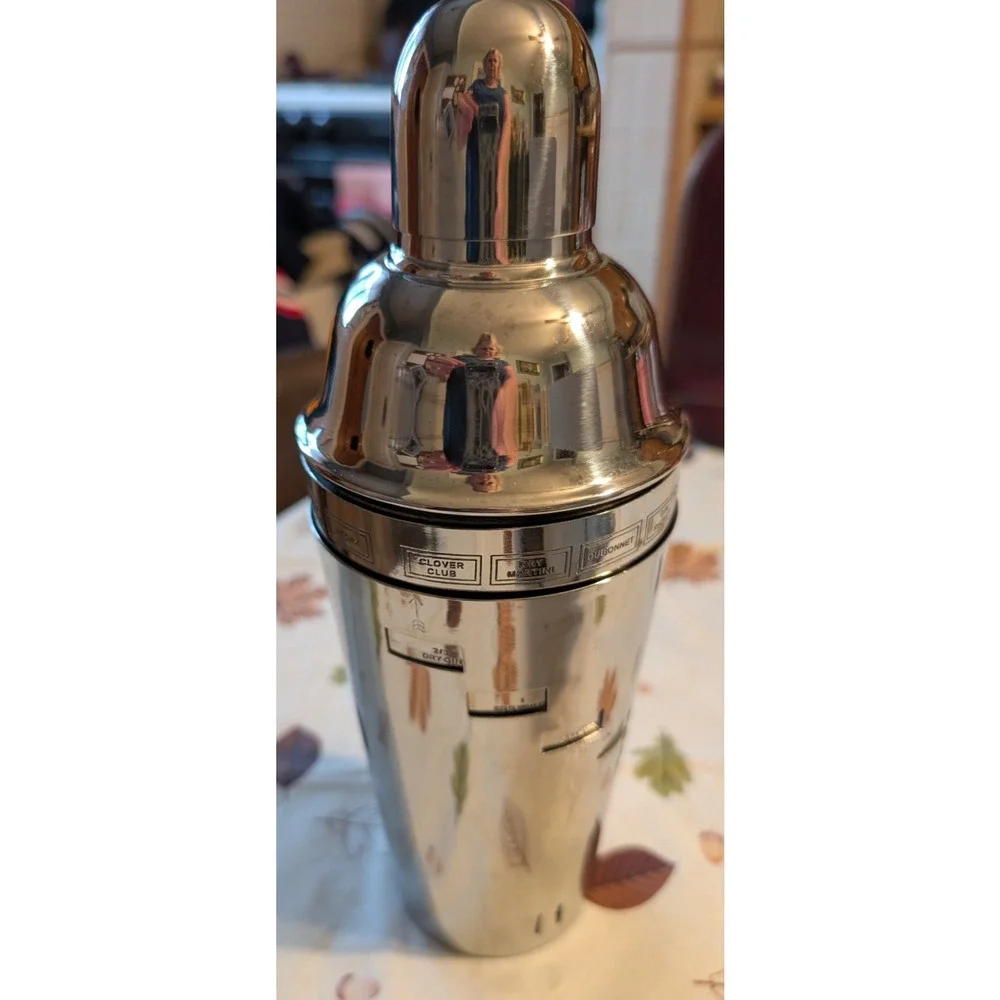 Pottery Barn Dial-a-Drink Recipe Cocktail‎ Shaker 15 Recipes Stainless Steel